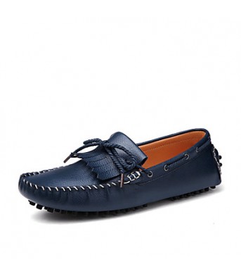 Men's Shoes / Casual Leather Boat Shoes Blue / Brown / White  